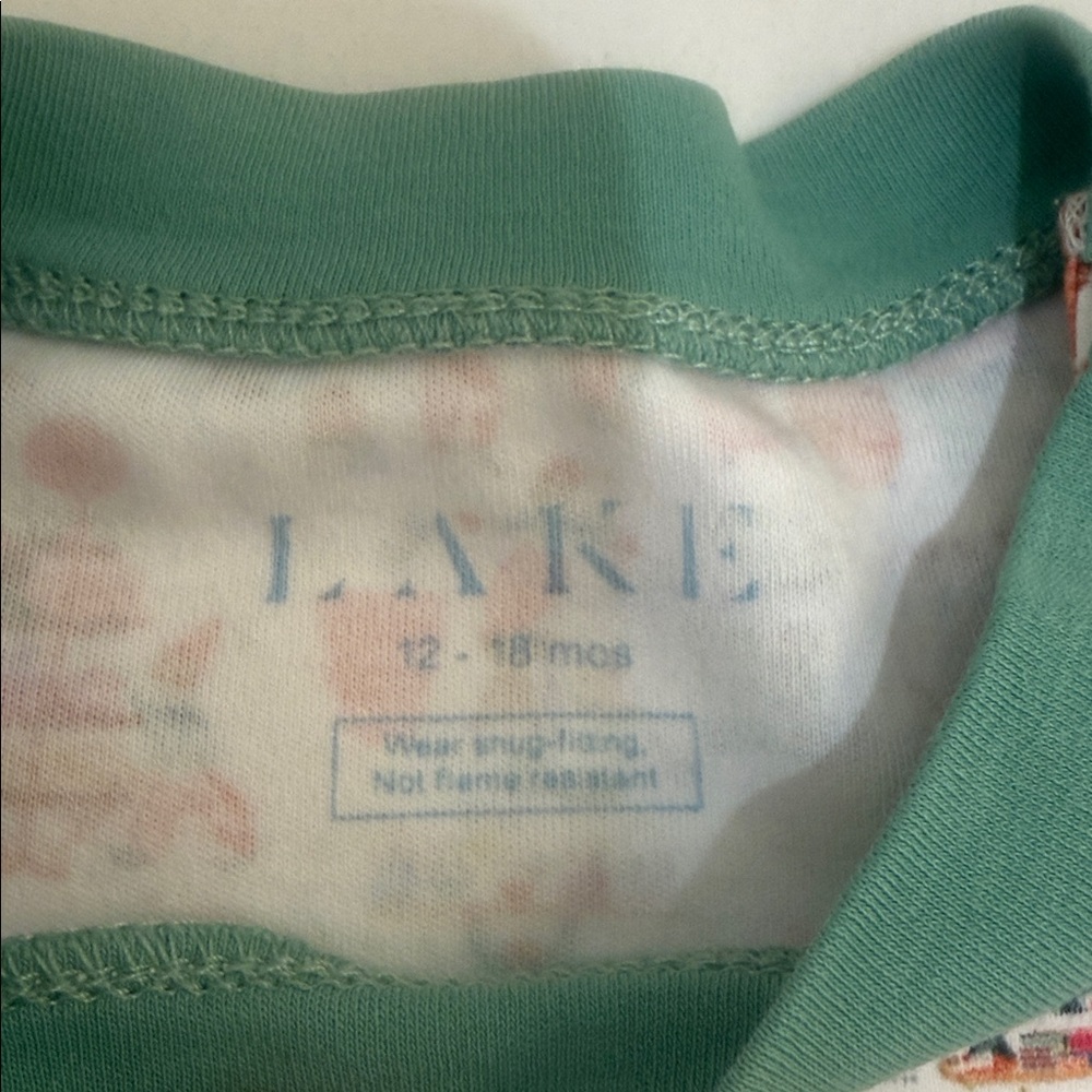 LAKE Christmas Print 2 Piece Pajama Set 12-18M - Picture 2 of 6